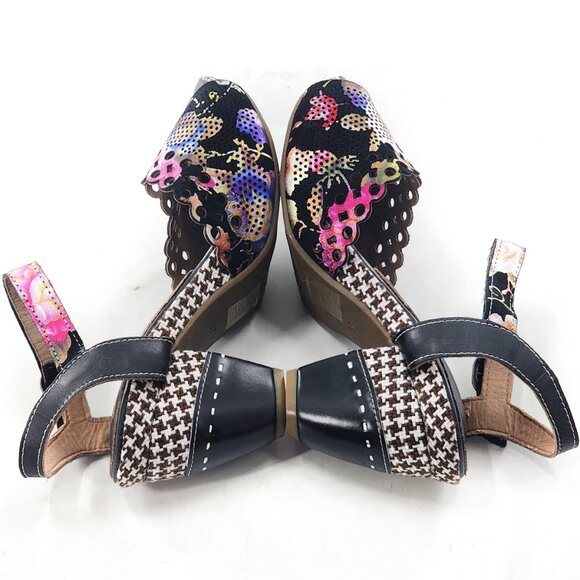 L'ARTISTE by Spring Step Jivvi Floral Houndstooth Print Sandals - Picture 6 of 11